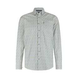 State of Art Poplin shirt with all-over print - blue/green/white (1457)