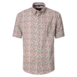 Casamoda Casual Fit: Leinenhemd - blau/gelb/rot (400)
