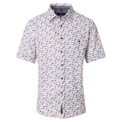 Casamoda Casual Fit: Kurzarm Freizeithemd  - blau/orange (100)