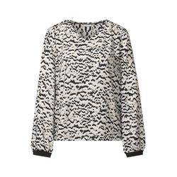 Street One V-neck blouse with tape detail - beige (37019)