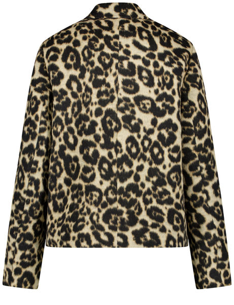 Taifun Jacke mit Leoprint - schwarz (01102)