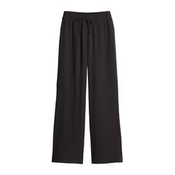 Opus Wide leg with flexible comfort waistband - Marou crinkle - brown (20024)