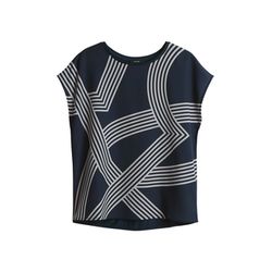 Opus Regular Printshirt im Materialmix - Sabethi print - blau (60020)