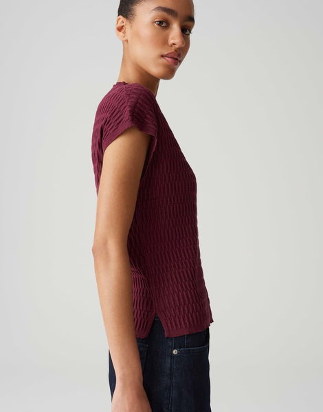Opus Slim Strickshirt - Puctur - rot (40036)