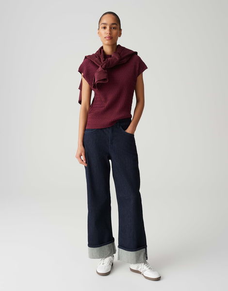 Opus Slim Strickshirt - Puctur - rot (40036)