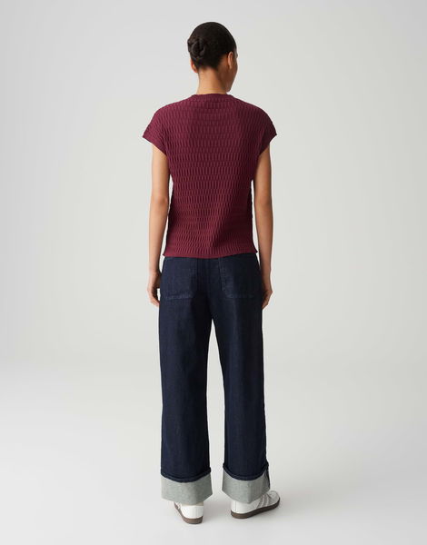 Opus Slim Strickshirt - Puctur - rot (40036)