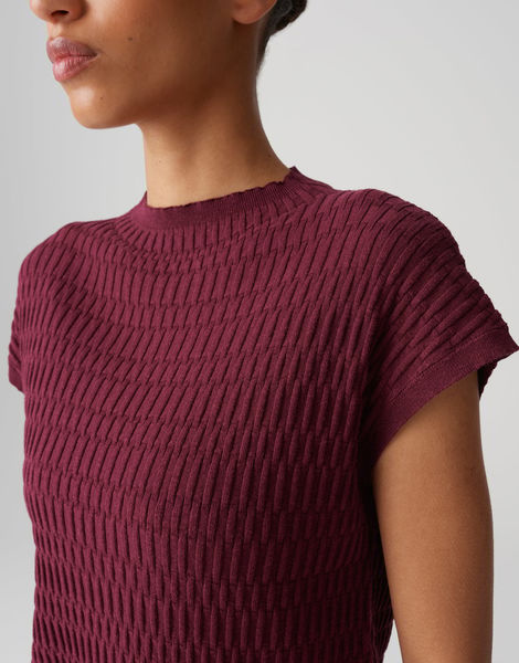 Opus Slim Strickshirt - Puctur - rot (40036)