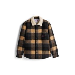Tommy Jeans Kariertes Teddy-Overshirt - schwarz (BDS)