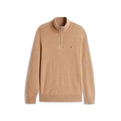 Tommy Hilfiger Zippered sweater made of pure lambswool - brown (RE5)