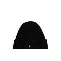 Tommy Hilfiger Rib-knit beanie made from pure cashmere - black (BDS)