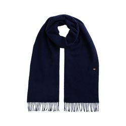 Tommy Hilfiger Herringbone fringe scarf made of pure wool - blue (DW6)