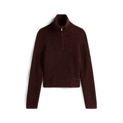 Tommy Hilfiger Wool sweater with short zip - brown (GS7)