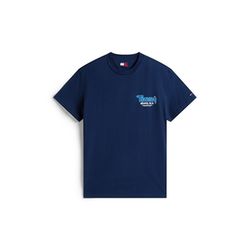 Tommy Jeans Slim Fit Round Neck T-Shirt with Logo - blue (C1G)