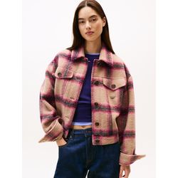 Tommy Jeans Wool blend Trucker jacket with logo - pink (THC)