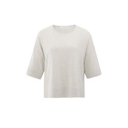 Yaya Oversized fine knitted T-shirt with short sleeves - beige (99951)