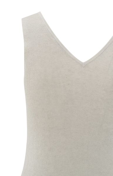 Yaya Feinripp-Strick-Tanktop mit V-Ausschnitt - beige (99951)