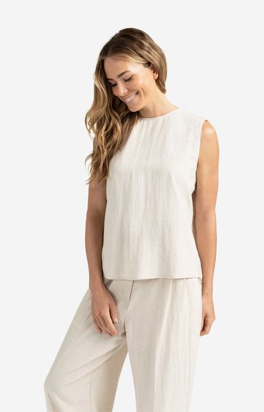 Yaya Ärmelloses Oberteil mit Knöpfen - beige (99954)