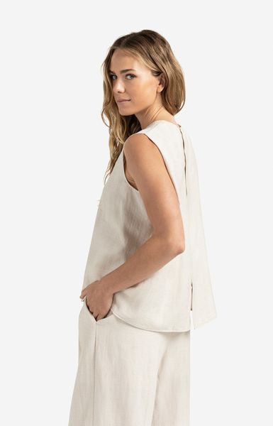 Yaya Ärmelloses Oberteil mit Knöpfen - beige (99954)