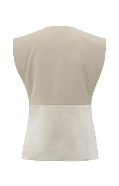Yaya Ärmelloser Blazer mit Satin-Details - beige (44501)