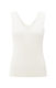 Yaya Feinripp-Strick-Tanktop mit V-Ausschnitt - weiß (99691)