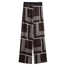 someday Wide Leg Pants - Cevil grid - brown (20026)