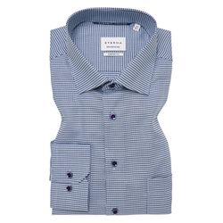 Eterna Comfort Fit: Shirt in dobby design - blue (14)