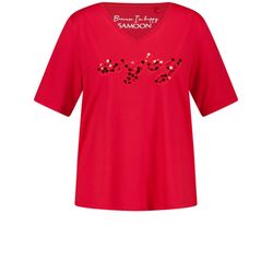 Samoon T-shirt avec col en V - rouge (06072)