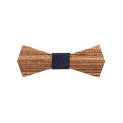 Mr. Célestin Wood bow tie - blue/brown (ZEBRA MELANGE)
