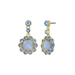 Konplott Earring stud - 70's Circles - blue/gold (0040)