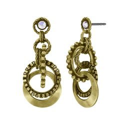Konplott Ohrstecker -  Rings & Rhythm - braun/gold (0040)