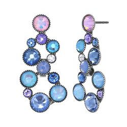 Konplott Earring stud - Shopping Drops - blue/silver/violet (0040)