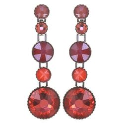 Konplott Earring stud - Water Cascade - red/silver (0040)