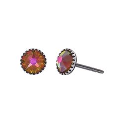 Konplott Earring stud - Black Jack - yellow/purple/orange/silver (0040)