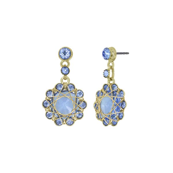 Konplott Earring stud 70's Circles blue/gold (0040)