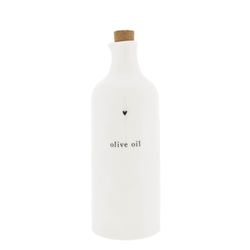 Bastion Collections Olive oil bottle (Ø8x23cm) - white (BL)