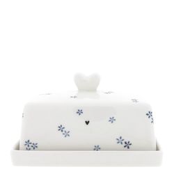 Bastion Collections Butterdose (15x12x8cm) - Daisie - blau/weiß (IB)