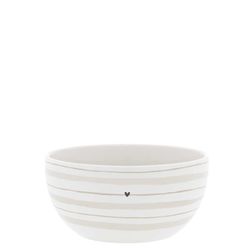 Bastion Collections Bowl with stripes (Ø14.5x7cm) - beige/white (00)