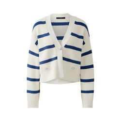 Oui Strickjacke - blau/weiß (0115)