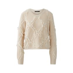Oui Pullover mit eingestricktem Rautenmuster  - beige (7065)