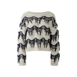 Oui Highlight Pullover mit Zickzackmuster - weiß (0105)