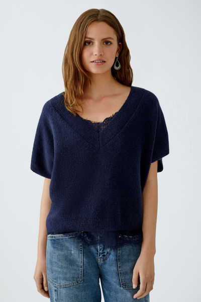 Oui Oversized geschnittener Pullover - blau (5742)