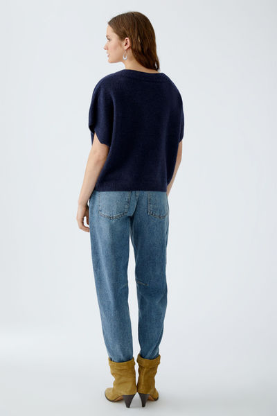 Oui Oversized geschnittener Pullover - blau (5742)