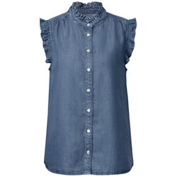 Street One Studio Blouse with ruffle detail - blue (17256)