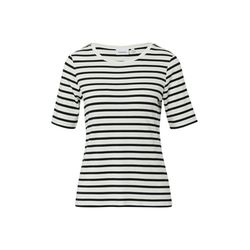 comma Chemise rayée en viscose mélangée - blanc (01G0)