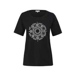 s.Oliver Red Label T-Shirt aus Baumwollstretch mit Schriftprint - schwarz (99D0)