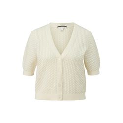Q/S designed by Strickjacke mit Ajourmuster  - weiß (0200)