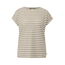 Q/S designed by T-shirt ample - beige/blanc (81G0)