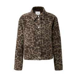 Q/S designed by Wool-look jacket with leo all-over print - brown (09A0)