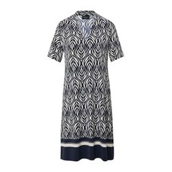 s.Oliver Black Label Kurzes Jerseykleid mit V-Ausschnitt - blau/weiß (59F0)