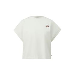 Q/S designed by Lässiges Baunwollshirt mit kleiner Stickerei - weiß (0200)